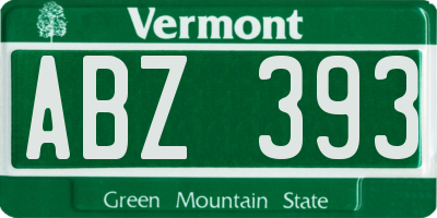 VT license plate ABZ393