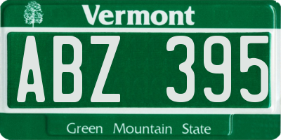 VT license plate ABZ395