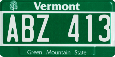 VT license plate ABZ413