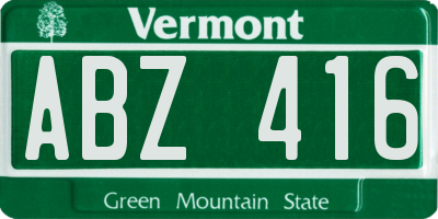 VT license plate ABZ416