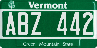 VT license plate ABZ442