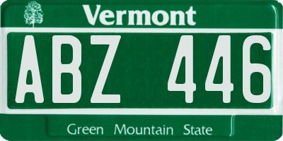 VT license plate ABZ446
