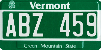 VT license plate ABZ459