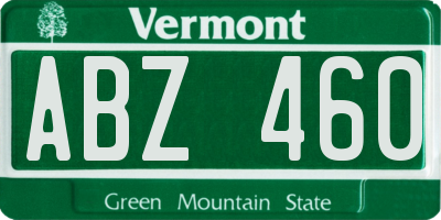 VT license plate ABZ460