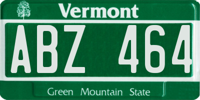 VT license plate ABZ464