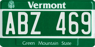 VT license plate ABZ469
