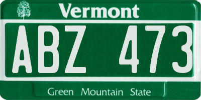 VT license plate ABZ473