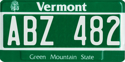 VT license plate ABZ482