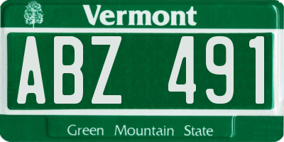 VT license plate ABZ491