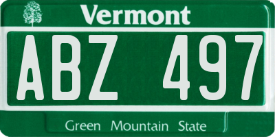 VT license plate ABZ497