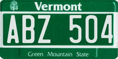 VT license plate ABZ504