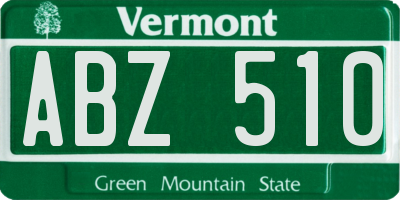VT license plate ABZ510