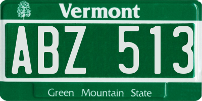 VT license plate ABZ513