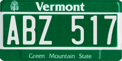 VT license plate ABZ517