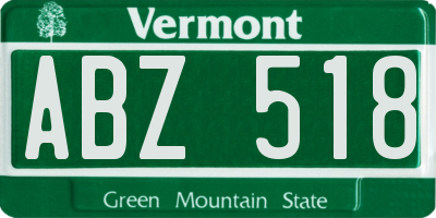VT license plate ABZ518