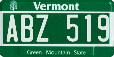 VT license plate ABZ519