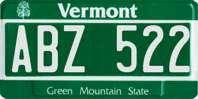 VT license plate ABZ522