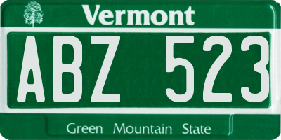 VT license plate ABZ523