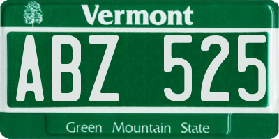 VT license plate ABZ525