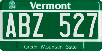VT license plate ABZ527