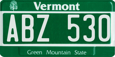 VT license plate ABZ530