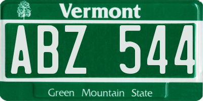 VT license plate ABZ544