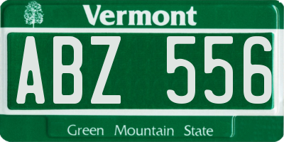 VT license plate ABZ556