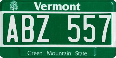 VT license plate ABZ557