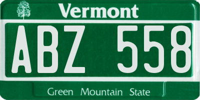 VT license plate ABZ558
