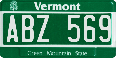 VT license plate ABZ569