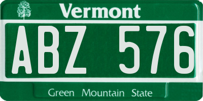 VT license plate ABZ576