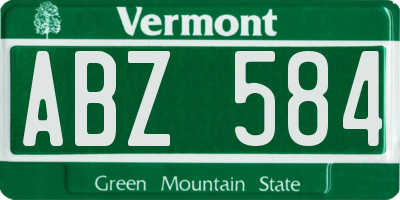 VT license plate ABZ584