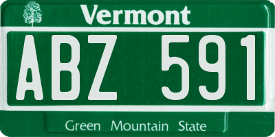 VT license plate ABZ591