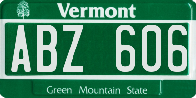 VT license plate ABZ606