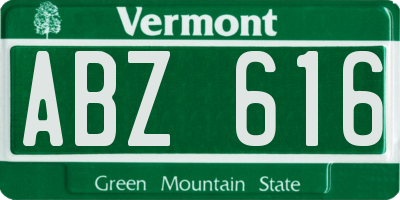 VT license plate ABZ616