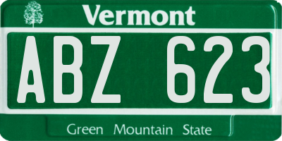VT license plate ABZ623