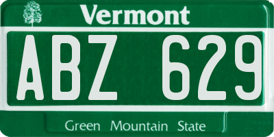 VT license plate ABZ629
