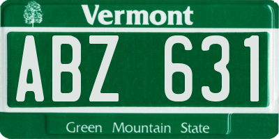 VT license plate ABZ631