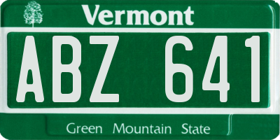 VT license plate ABZ641