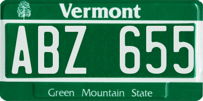 VT license plate ABZ655