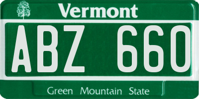 VT license plate ABZ660