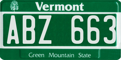 VT license plate ABZ663
