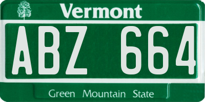 VT license plate ABZ664