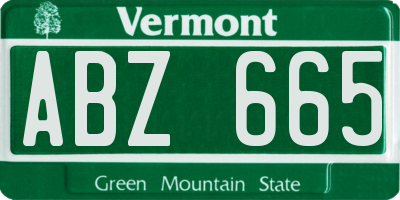 VT license plate ABZ665