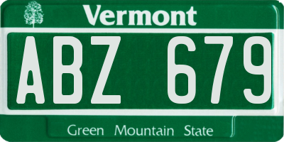 VT license plate ABZ679