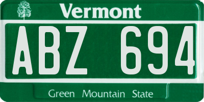 VT license plate ABZ694