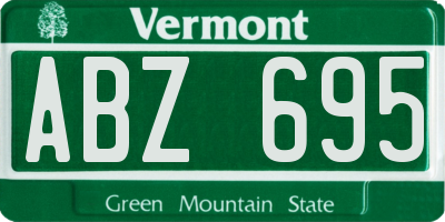 VT license plate ABZ695