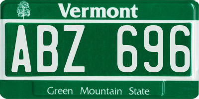 VT license plate ABZ696