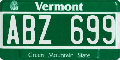 VT license plate ABZ699