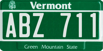 VT license plate ABZ711